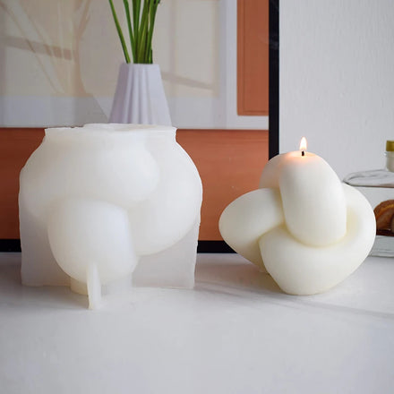 Home Decoration Art Craft DIY Geometric Twist Knot Rope Ball Candle Silicone Mold Large Rope Knot Candle Silicone Mould
