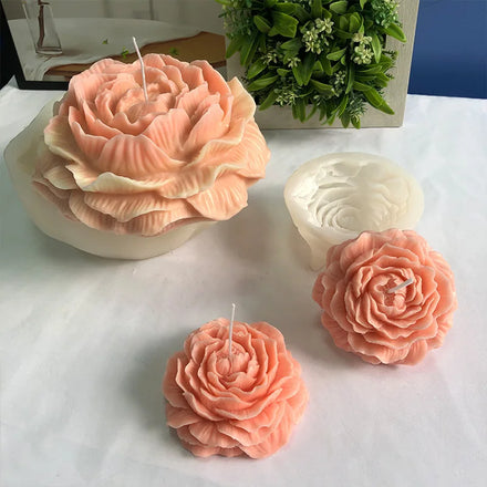 Peonies Polymer Clay Soap Silicone Mould Peony Flower Silicone Candle Molds Jello Sugar Chocolate Fondant Molds