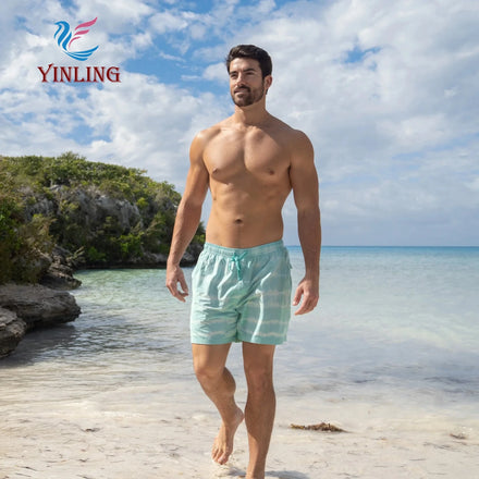 Breathable Men Shorts Sustainable Surf Board Shorts Swim Trunks With Pockets