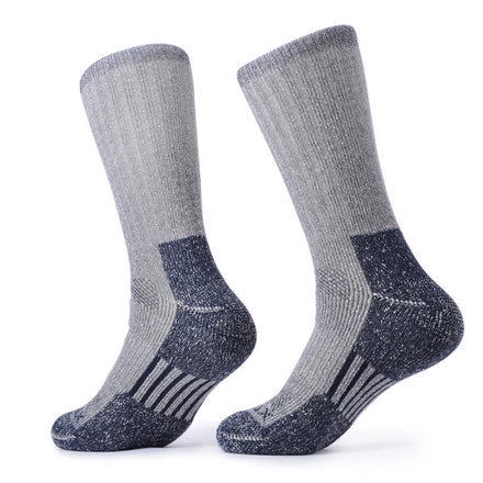 Winter Warm Outdoor Hiking Merino Wool Full Cushion Socks Knitted Breathable Body Logo for Men and Women