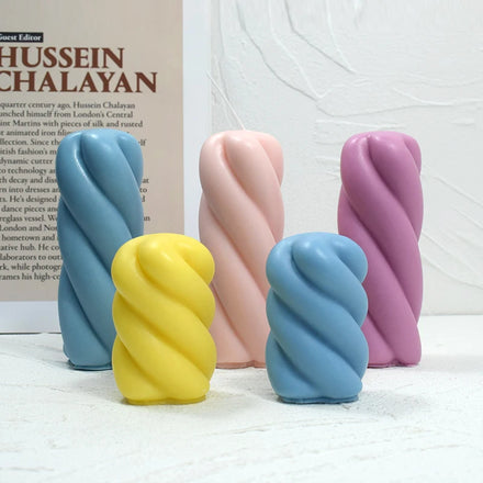 Customization Wave Taper Silicone Mold 3D Geometric Abstract Decorative Wavy Twisted Knot Candle Silicon