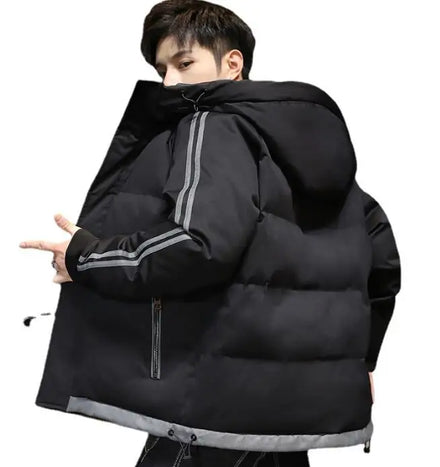 Custom Windbreaker Men's Winter Coat Thick Down Jacket Warm Hoods Windproof Thick Puffer Jacket Man