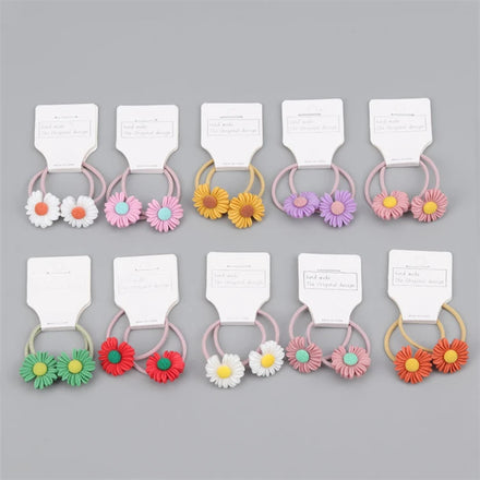 Bestseller New Kids Colorful Daisy Hair Accessories Sweet Girls Hair Ring Band Elastic Hair Ropes for Children