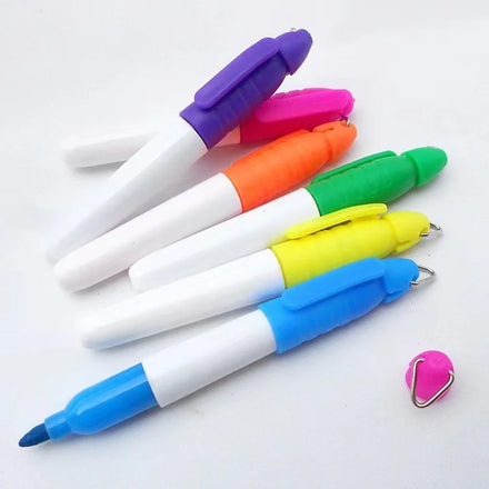 Custom Logo Non-Toxic Permanent Whiteboard 6 Colors Mini Marker Pen with Clip