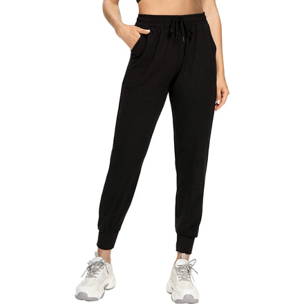 Custom Logo Spring Breathable Lightweight Eco-Friendly Women's Fitness Joggers Side Pockets Drawstring Closure Yoga Workout