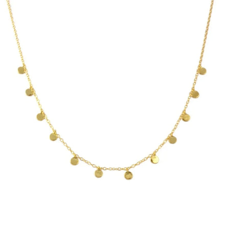 Hot Selling Sequins Minimalist Temperament Charms Gold Plated Stainless Steel Choker Clavicle Chain Necklace