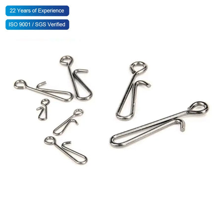 Hengsheng Stainless Steel Longline Rolling Fishing Hooked Swivels Spiral Hanging Snap Clip Springs