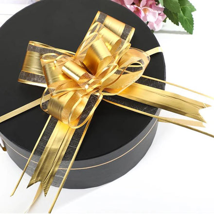 10 Pcs/bag Christmas Flower Ribbon for Wedding Birthday Decoration Colored Gift Packing Ribbons Pull Out Bow Ribbons
