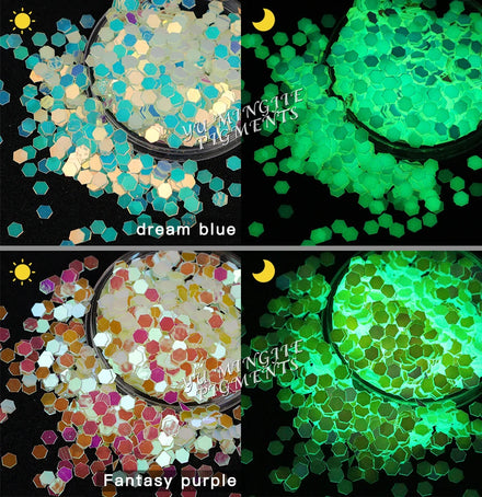 Glow in Dark Glitter Powder Bulk for Resin Arts Chunky Mixed Glitters Christmas Decorations