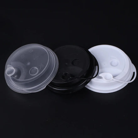 90mm Diameter Manufacturer Hard PP Plastic Transparent Frosted Bubble Tea Milkshake Cup Lids