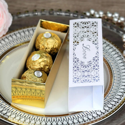 Love Candy Packaging Boxes Rectangle Hollow Chocolate Box for Valentine's Day Wedding Party Decoration Supplies