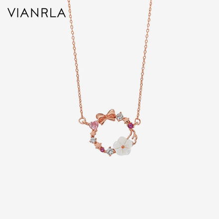 VIANRLA 925 Sterling Silver Garland Pendant Minimalist Necklace Gift for Women Jewelry Wholesale Free Laser Logo