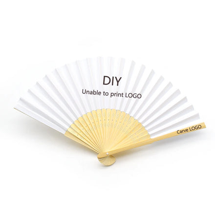 Custom Diy Blank Paper Fan Wedding Painting White Color Folding Fan Personalized Hand Fan