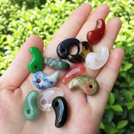 JF7347 Semiprecious Stone Gemstone Jade Yin Yang Symbol Charm Pendants Bagua Protection Traditional Jewelry
