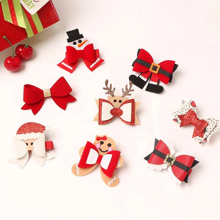 IDEPET Pet Hair Ornaments Dog Hairpin Bow Headwear Hair Clips Christmas Summer Plastic Eco-Friendly Festive Pet Accessories