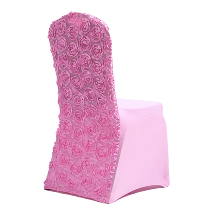 New Product Wholesale Universal Chair Cover for Wedding Ivory Fancy Chair Covers for Weddings Rose Flower Wedding Chair Cover