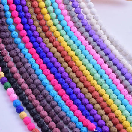Wholesale 8mm Multicolor lava Beads lava Stone Beads Colours lava Round Beads for Jewelry Making