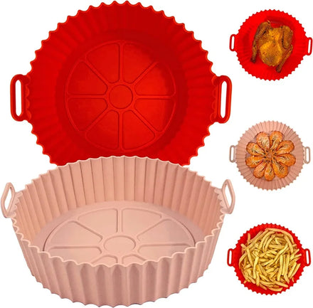 Reusable Non-stick Silicone Pot Air Fryer Basket Air Fryer Silicone Pot Silicone Air Fryer Liners