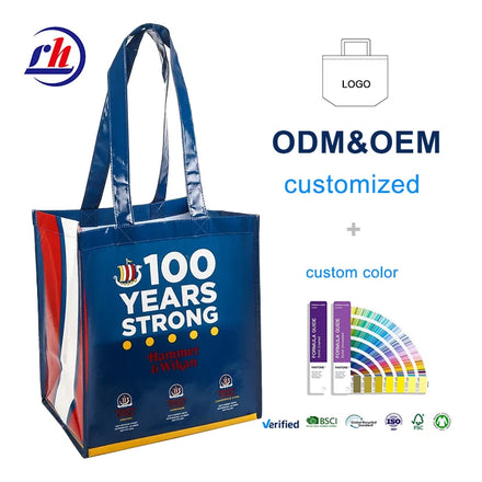 Hot Sale Nice Printed Logos Promotional Bags pp Non Woven Shopping Bag Grocery Bag