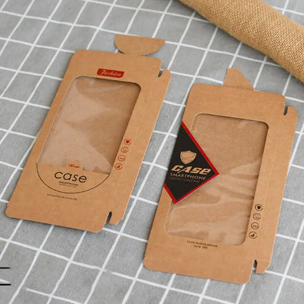 Custom Luxury Retail Mobile Phone case Packaging Box with Hook Eco Friendly Caja De Carton Kraft Phone Cover Packaging