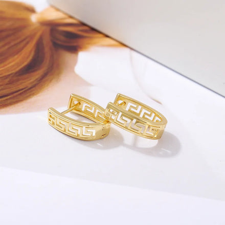 Trendy Fashion Gold Plated Brass Jewelry Women Minimalist Simple Huggie Hoop U Shape Earrings