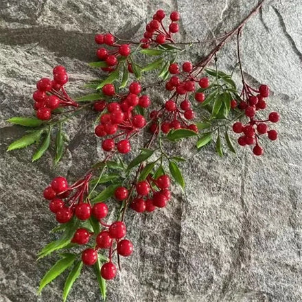 Hot Sale Q-1234 Decorative Christmas Plant Plastic Artificial Holly Fruit for Decoration
