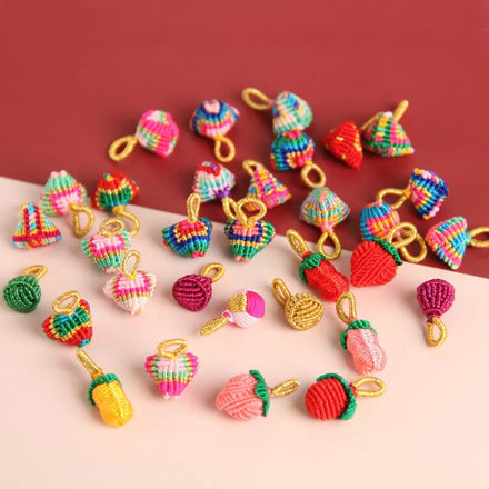 DIY Jewelry Charm Ornaments Decorations Cute Fruit Vegetable Pendant Crochet Strawberry Bracelets Hanging Accessories