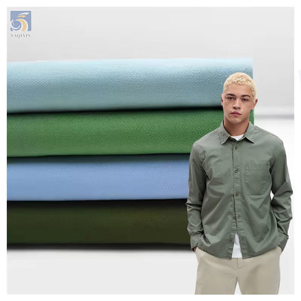 170gsm 97 Cotton 3 Spandex Stretch Cotton Twill Fabric 40S Kids Washed Cotton School Uniform Chino Pants Fabric
