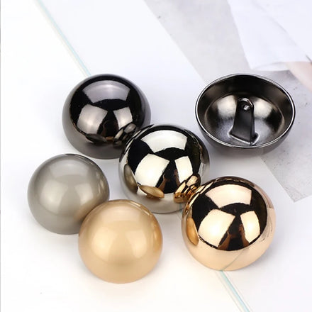 Fashion Mushroom Shape Retro Round Alloy Gold Button Hair Accessories Bag Decoration Suit Sweater Sewing on Garment Buttons