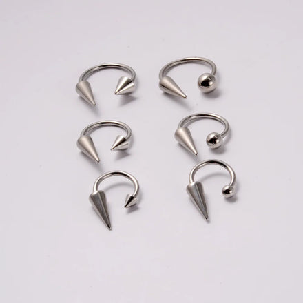 Personality Stainless Steel C Shape Septum Nose Rings Body Piercing Jewelry Cool Punk Lip Studs Horseshoe Lip Ring