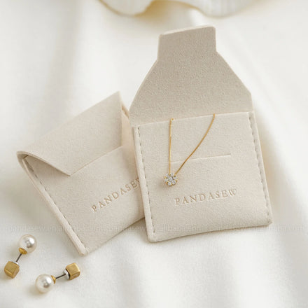 PandaSew Custom Logo Luxurious 1.4mm Microfiber Envelope Flap Package Jewelry Pouch