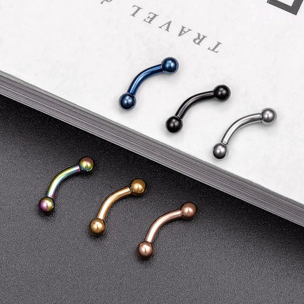 Colorful Stainless Steel Lip Labret Tongue Helix Earring Body Piercing Jewelry Multi Use Curved Barbell Eyebrow Ring