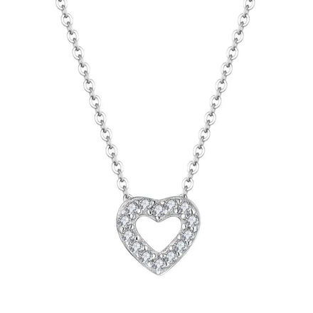 Wholesale Custom New Design CZ Heart Necklaces 925 Sterling Silver Heart Necklace Luxury Heart Shape Women Chain