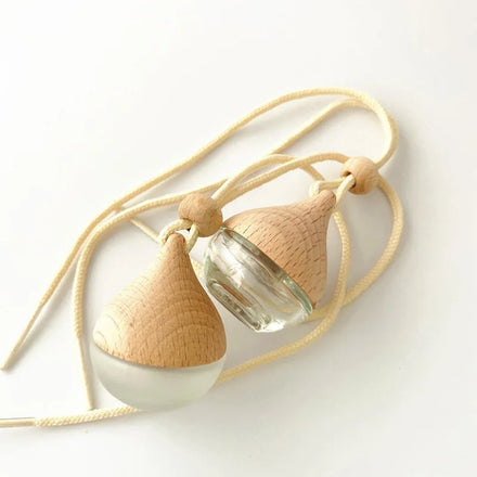Portable Aromatherapy Drop Shape Frost Car Diffuser Bottle Hanging 5ml Screw Cap Glass Empty