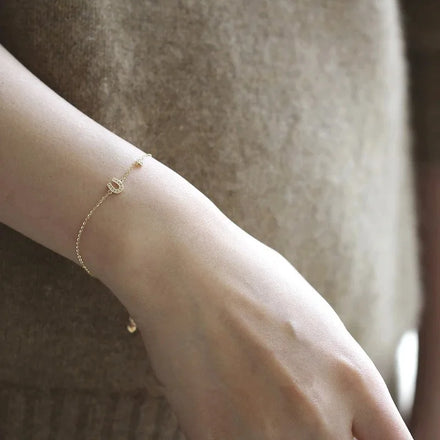Delicate INS 14K Gold Plated Pure 925 Sterling Silver Thin Chain Zircon Letter U Shaped Charm Bracelets for Women Girls Jewelry
