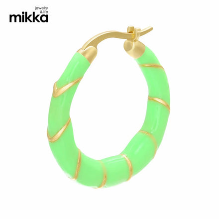 Custom European Fashion 18k Gold Plated Oil Dripping Circle Enamel Earrings Multi Color Twisted Round Hoop Women Girls Earrings