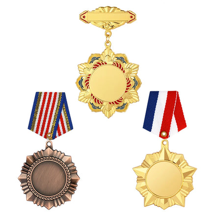 Manufacture Supplier Design Your Own Blank Badge Custom Medals and Badges Excellent Staff Volunteer Badges Medal Insignia