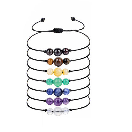 Hot 7 Chakra Bead Bracelets Natural Stone Amethyst Reiki Healing Energy Beads Bangles Women Men Yoga Bracelet Meditation Jewelry