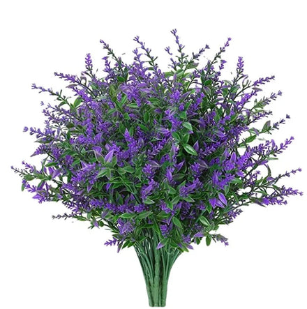 Wholesale Supplier for Artificial Lavender Faux Plastic Purple Flowers Outdoor Greenery Shrubs Plants for Home Wedding Decor