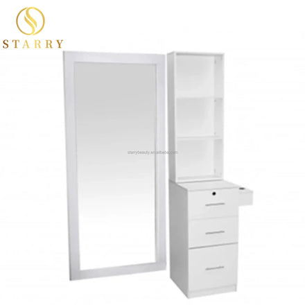 Starry Modern Wood Whole Set Hair Salon Furniture Full-length Wall Mirror Dressing Table Mall Supermarket Hotel Bathroom Gym