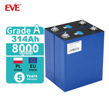 Solar Garage Tested 2026 Brand New EVE MB31 3.2V LiFePO4 314Ah DIY Battery Cells for Solar Energy Storage Systems