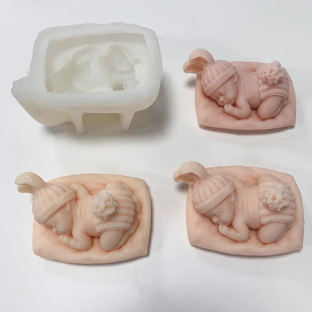 3D Design Sleeping Baby Design Silicone Soap Mold Cute Baby Mold for Making Candle Cake Chocolate Fondant Molds
