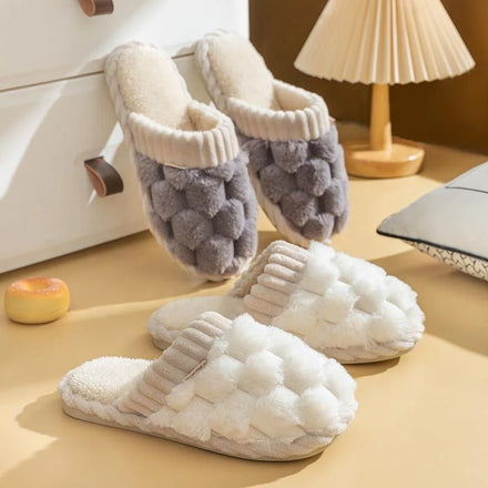 Winter Women Man Ladies Girls Couple Faux Rabbit Fur Fluffy Plush Home Warm Indoor Slipper