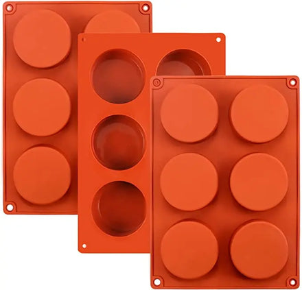 6 Cavities Round Cylinder Cake Mold Chocolate Cover Cookie Mold for Muffin Cupcake Brownie Cake Pudding Circle Silicone Mold