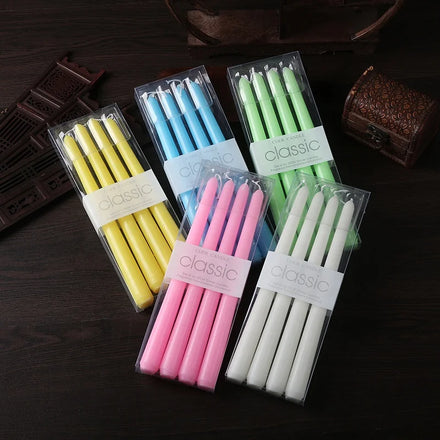 Classic European Taper Candles Smokeless and Tasteless Long Pole Candle Romantic Wedding Decoration