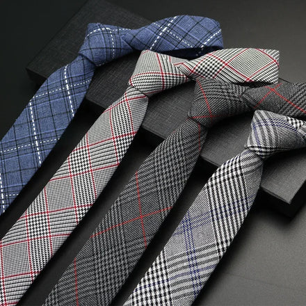 Modern Classic Business Young Men Soft Cotton Striped Plaid Necktie Mint Fashion Custom Cotton Neck Tie Men Slim Tie in Cotton