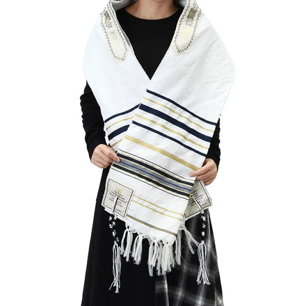 Wholesale Jewish Messianic 80*180cm Royal Navy Blue Tallit Talit Prayer Shawl and Tefillin Bags From Isreal