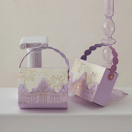 Elegant Luxury Party Invitation Favors Sweet Packaging Wedding Gift Chocolate Box Candy Box with Handle