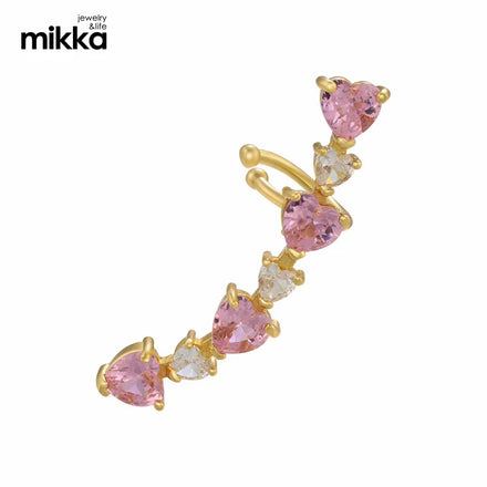 MIKKA New Trendy Women Heart Stud Earrings with 18K Gold Plated for Anniversary