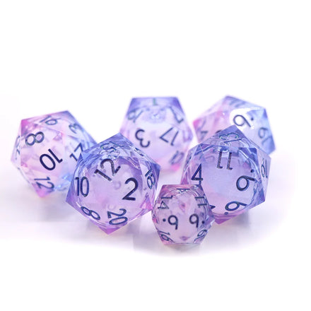 Transparent Polyhedral D20 33mm Oversize Resin Dice Liquid Core Sharp Edge D20 for Dnd Rpg